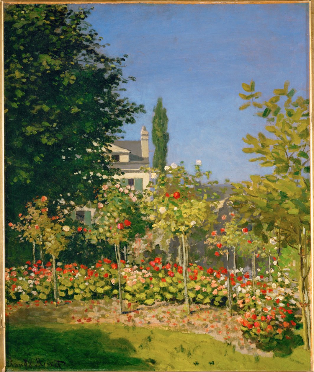 Jardin en fleurs a Sainte-Adresse (tuval üzerine yağlıboya) by Claude Monet