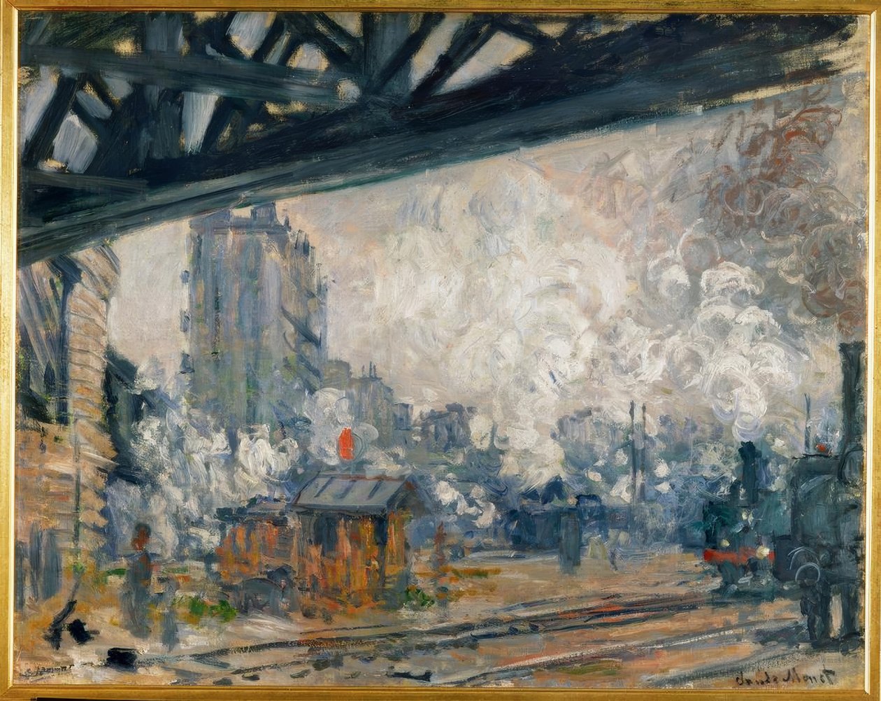 Gare Saint-Lazare, dış görünüm by Claude Monet