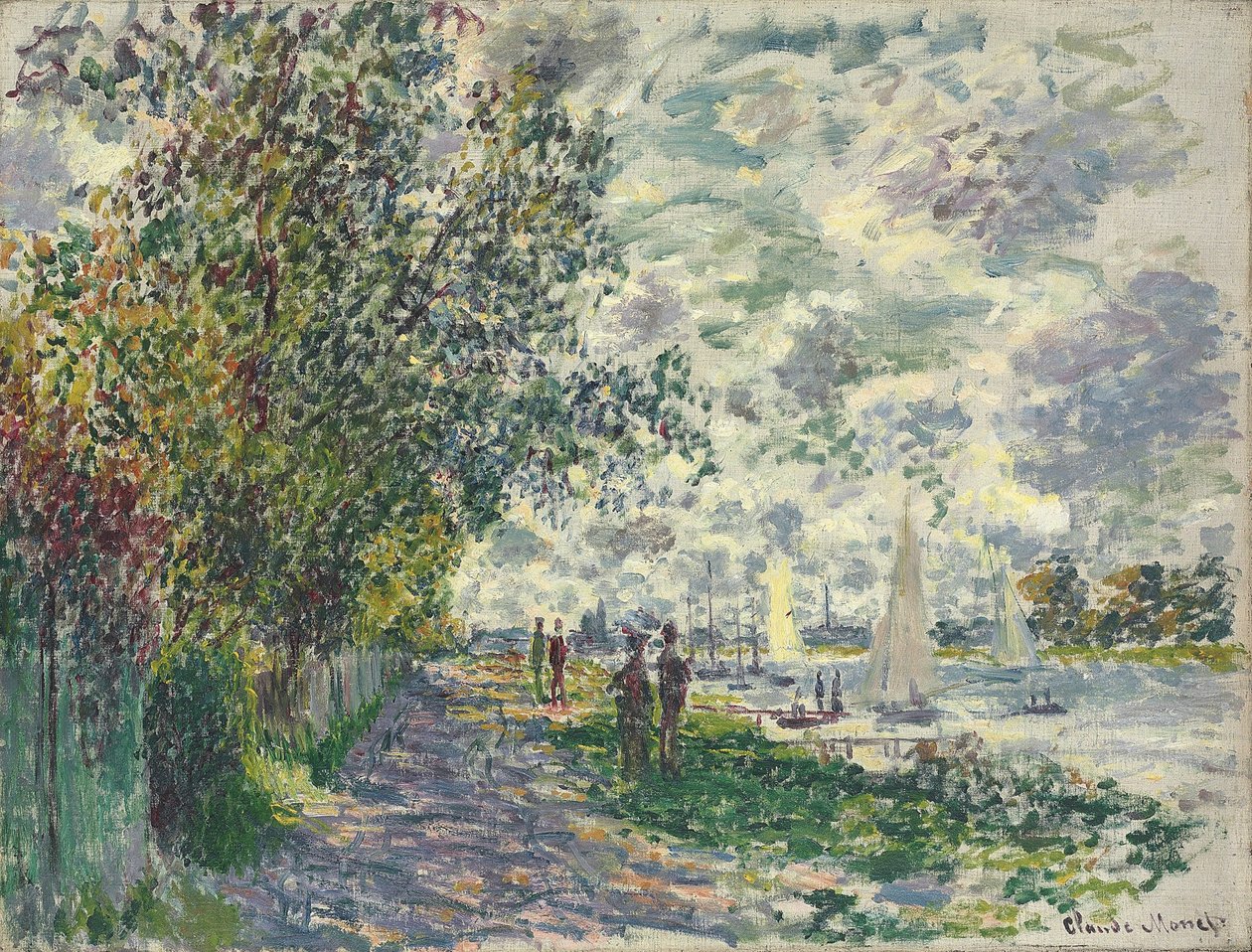Petit-Gennevilliers bankası, 1875 by Claude Monet