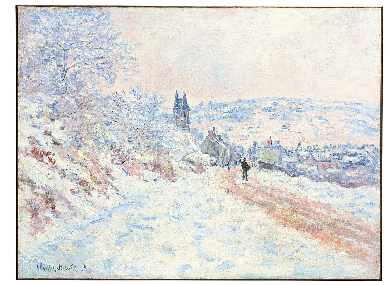 Vétheuil'e giden yol, kar etkisi, 1879 by Claude Monet