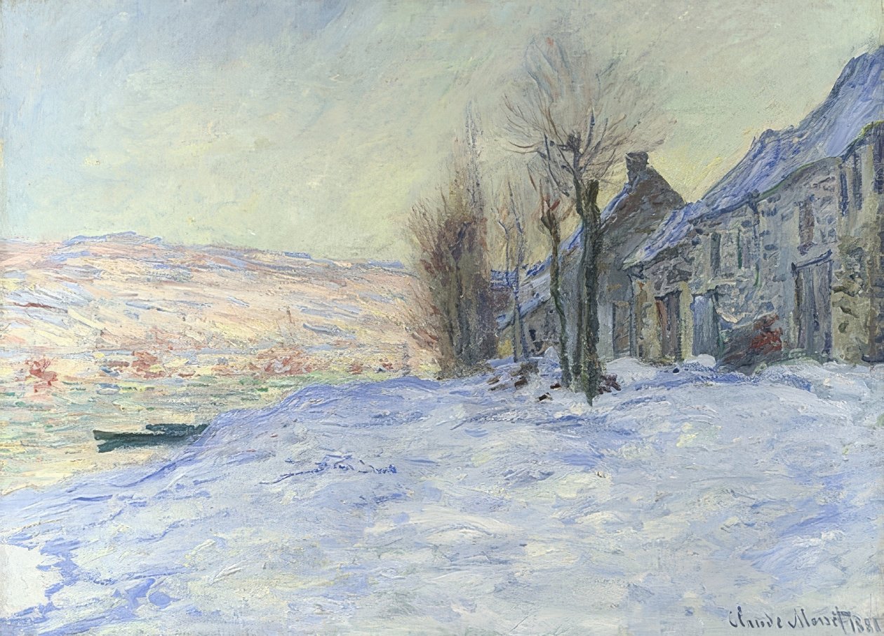 Lavacourt kar altında. 1878-81 civarında by Claude Monet