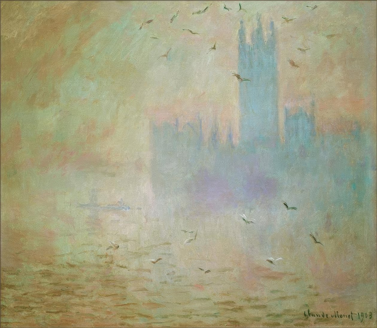 Parlamento, Martılar (Das Parlament, die Möwen) by Claude Monet