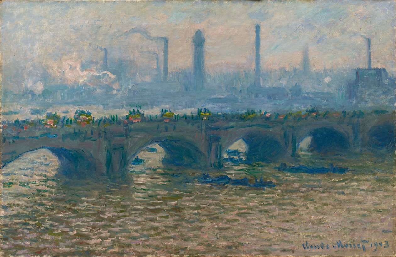 Le Pont de Waterloo, temps gris Waterloo Köprüsü, Gray Weather, 1903. by Claude Monet
