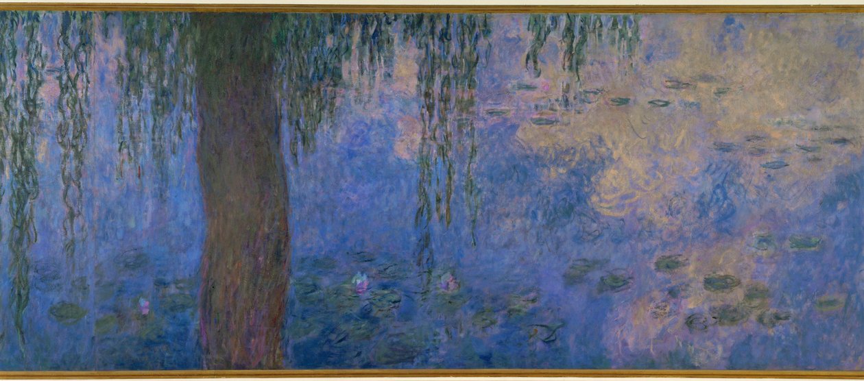 Les Nympheas: le matin aux saules (tuval üzerine yağlıboya) by Claude Monet