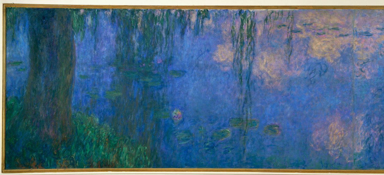 Les Nympheas: le matin aux saules (tuval üzerine yağlıboya) by Claude Monet