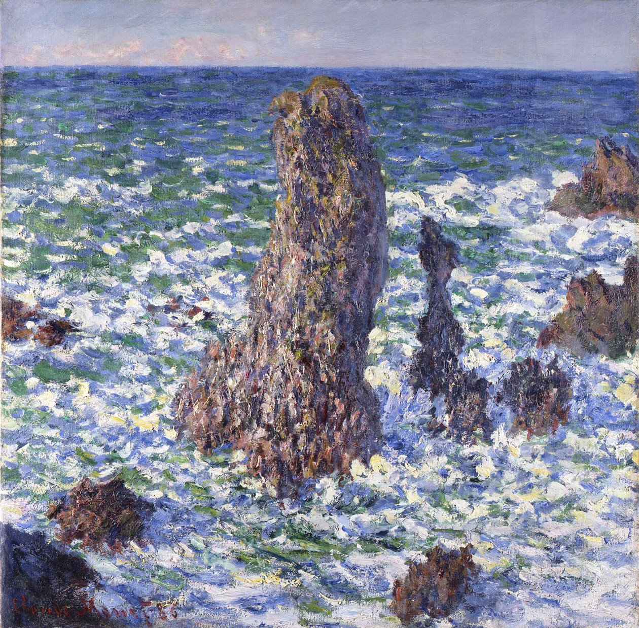 Port-Coton Piramitleri, güneş etkisi, 1886. by Claude Monet
