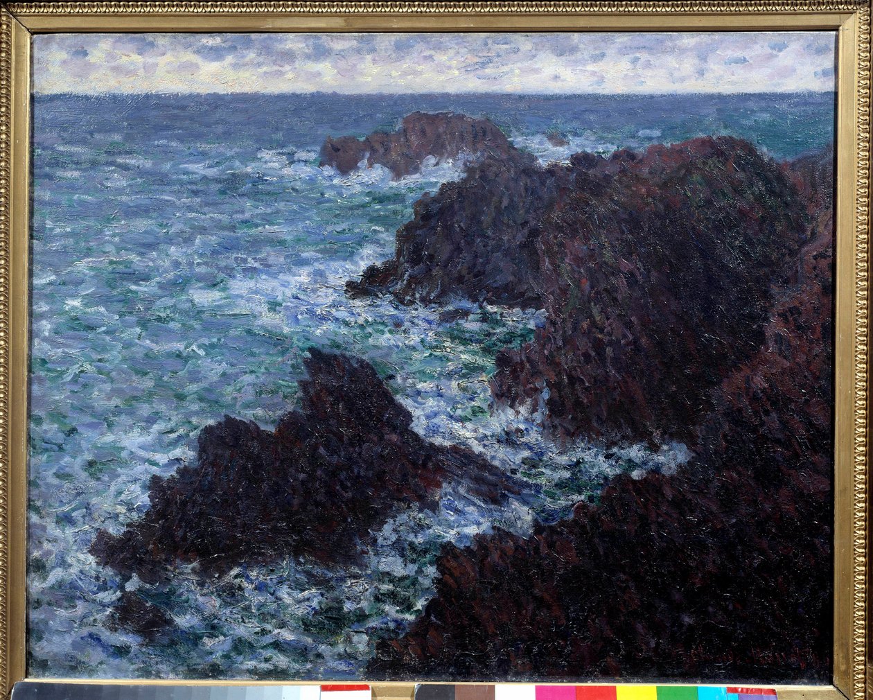 Belle Ile Kayaları (Belle-Ile), vahşi sahil tablosu Claude Monet (1840-1926) 19. yüzyıl Güneşi. 0.65x0.81m. Paris, Musee d