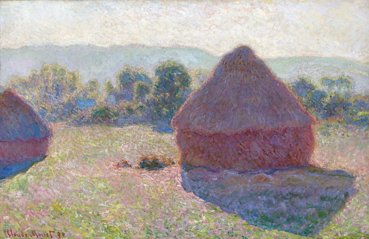 Les meules a midi (Saman Yığınları, öğlen) - Tablo Claude Monet (1840-1926), tuval üzerine yağlı boya, 65,6 x 100,6 cm by Claude Monet