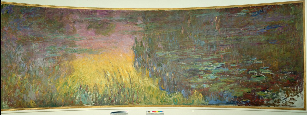 Les nympheas, soleil couchant Resim Claude Monet (1840-1926) 1914-1926 İki Parçalı Her parça 2 x 3 m. Paris. Orangerie Müzesi by Claude Monet