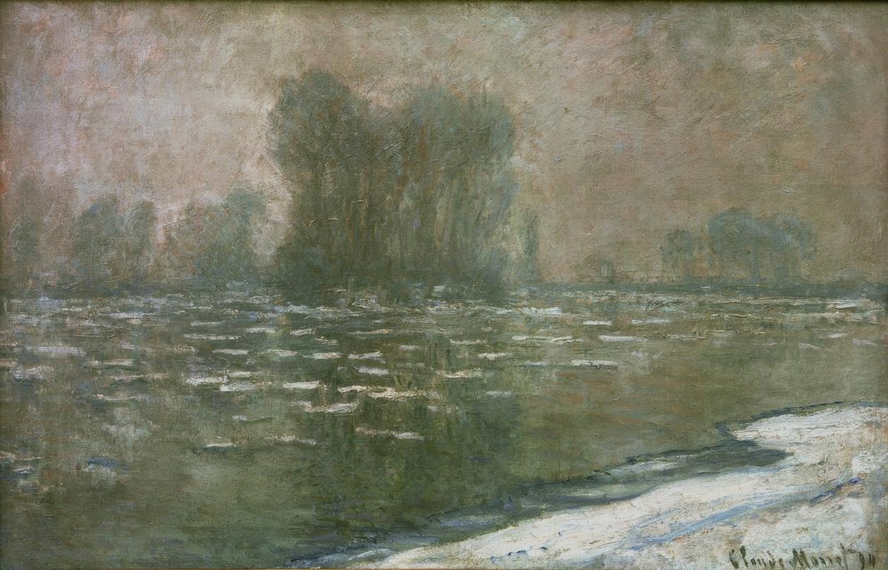 Matin brumeux, débâcle (Sisli bir sabahta buz) by Claude Monet