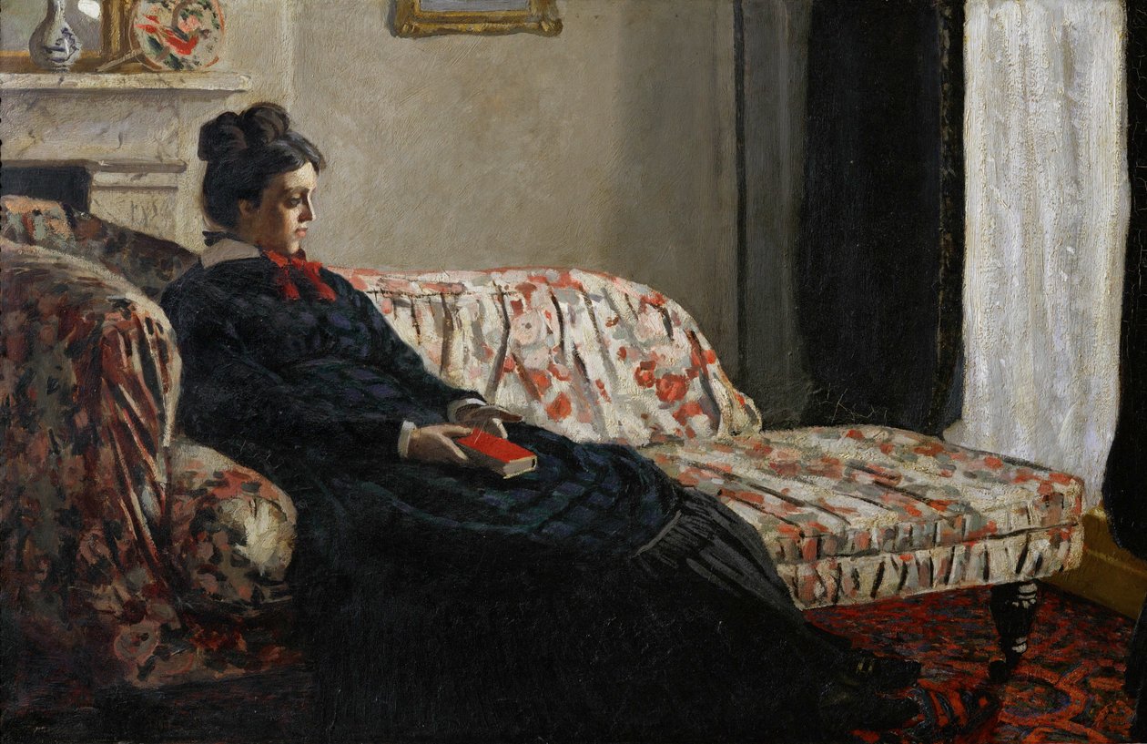 Meditasyon. Mme. Monet (tuval üzerine yağlıboya) by Claude Monet