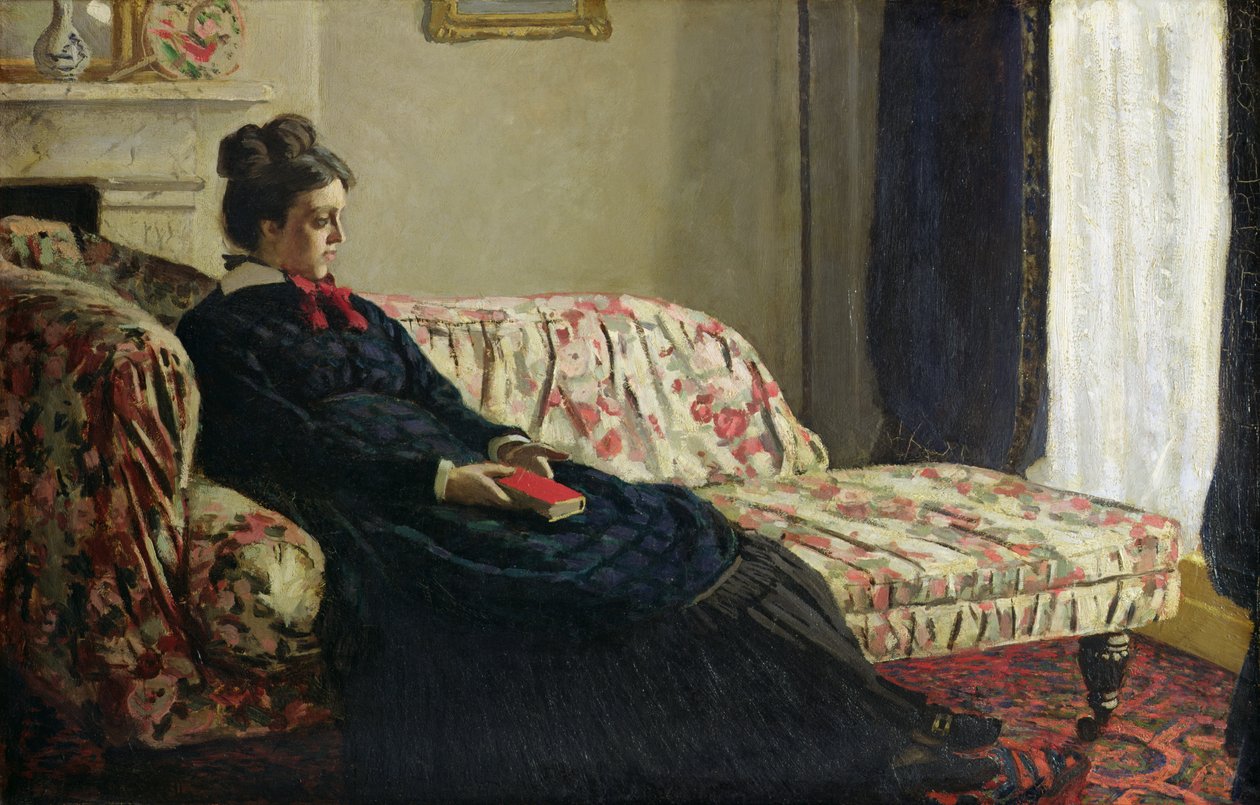Meditasyon veya Kanepede Madam Monet, 1871 dolayları (tuval üzerine yağlı boya) by Claude Monet