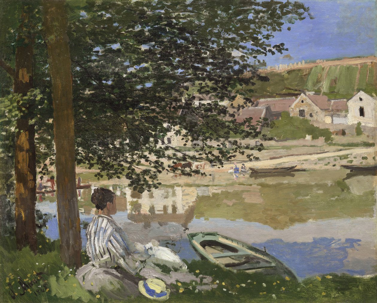 Seine Kıyısında, Bennecourt, 1868 by Claude Monet