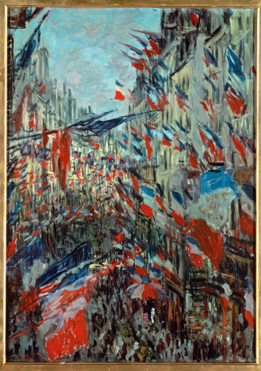 Paris, rue St. Denis: 30 Haziran Kutlamaları by Claude Monet