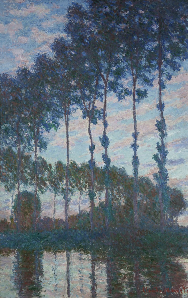 Epte kıyısındaki kavaklar, Akşam etkisi, 1891 by Claude Monet