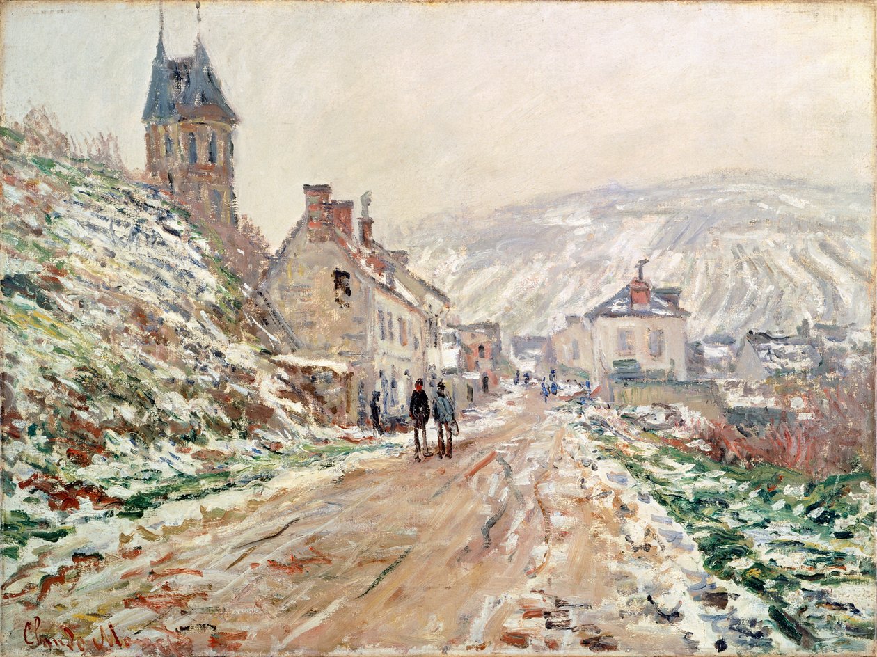 Claude Monet (1840-1926) tarafından kışın Vetheuil'de yol by Claude Monet