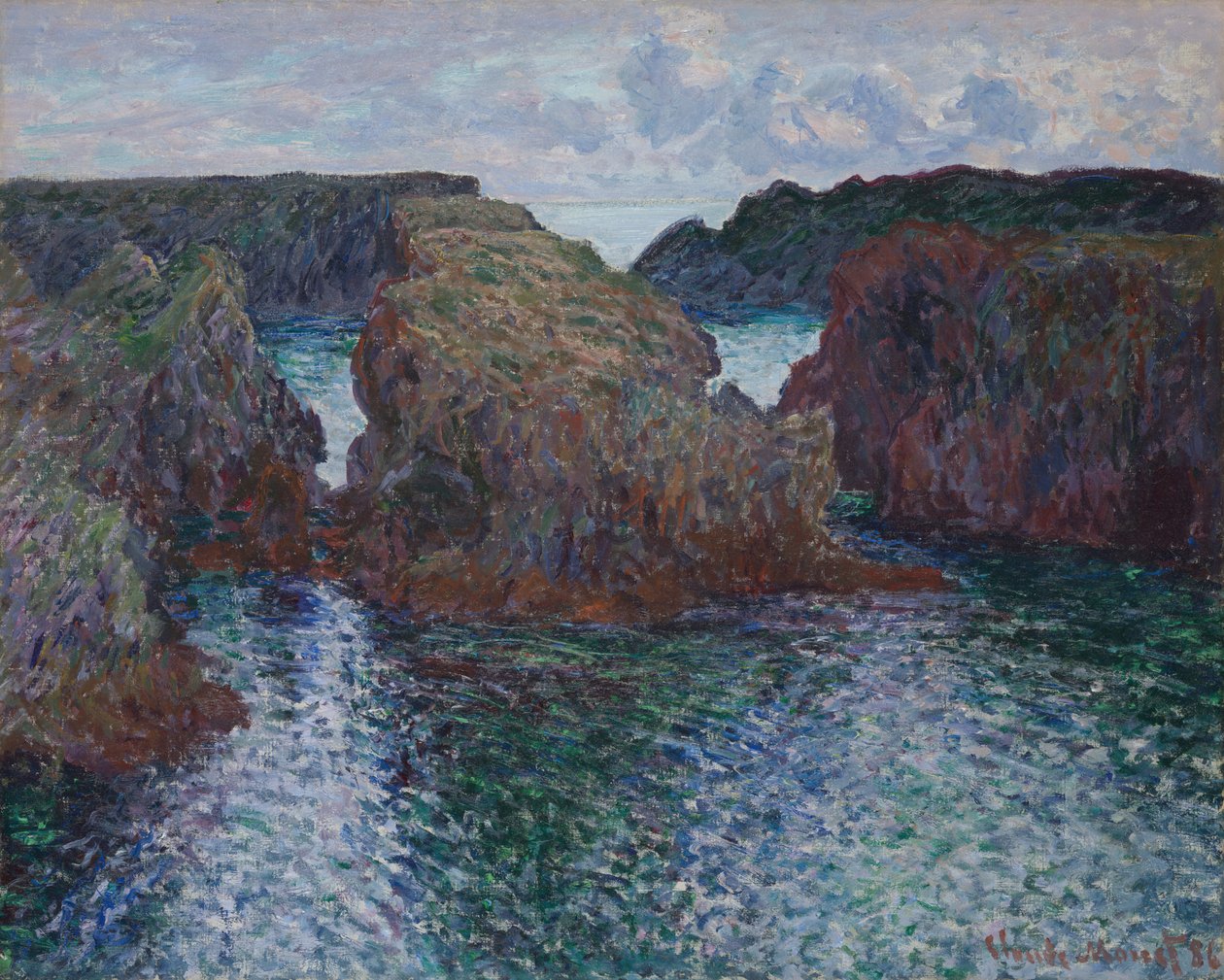 Port-Goulphar'daki Kayalar, Belle-Île, 1886. by Claude Monet