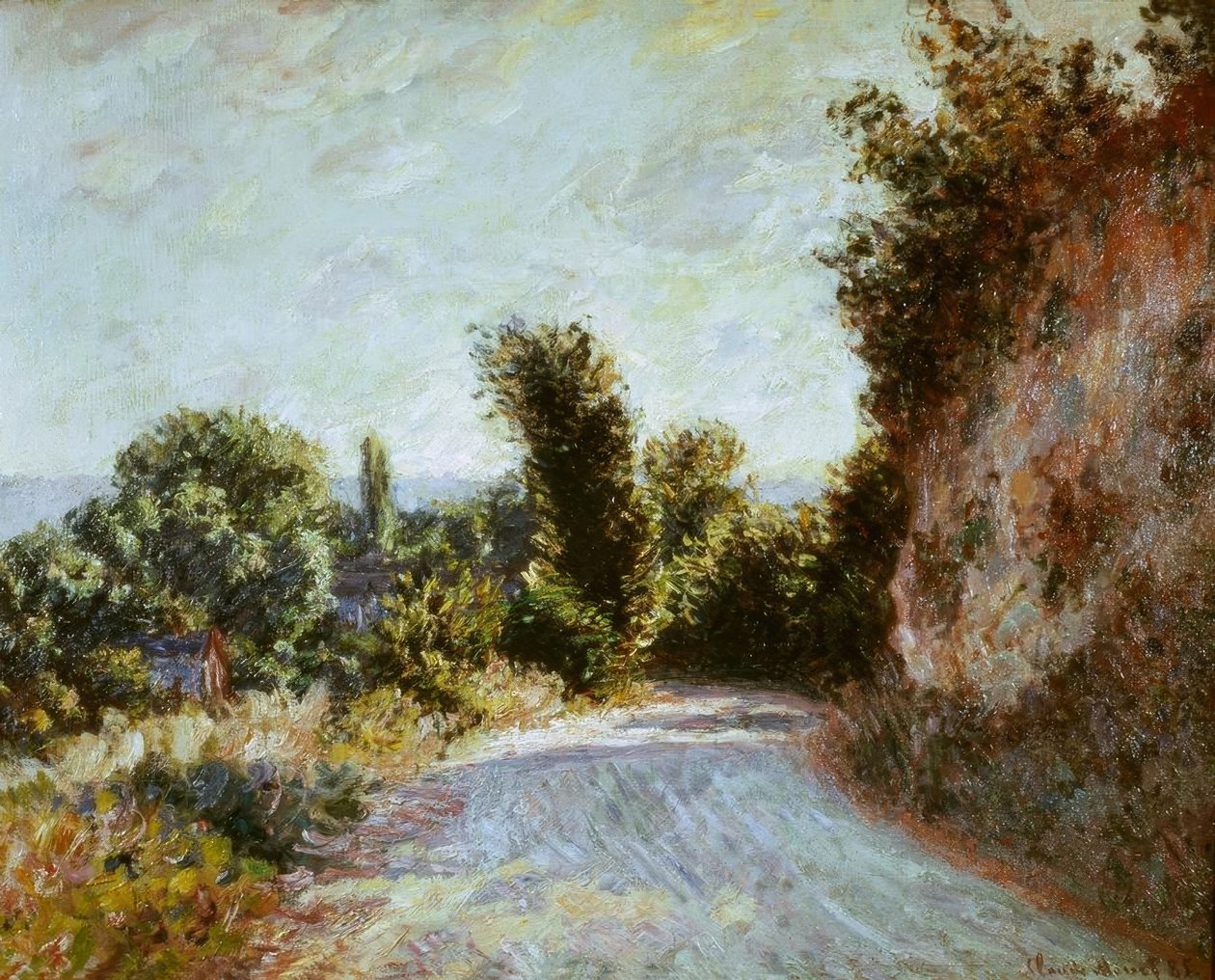 Giverny yakınlarındaki yol by Claude Monet