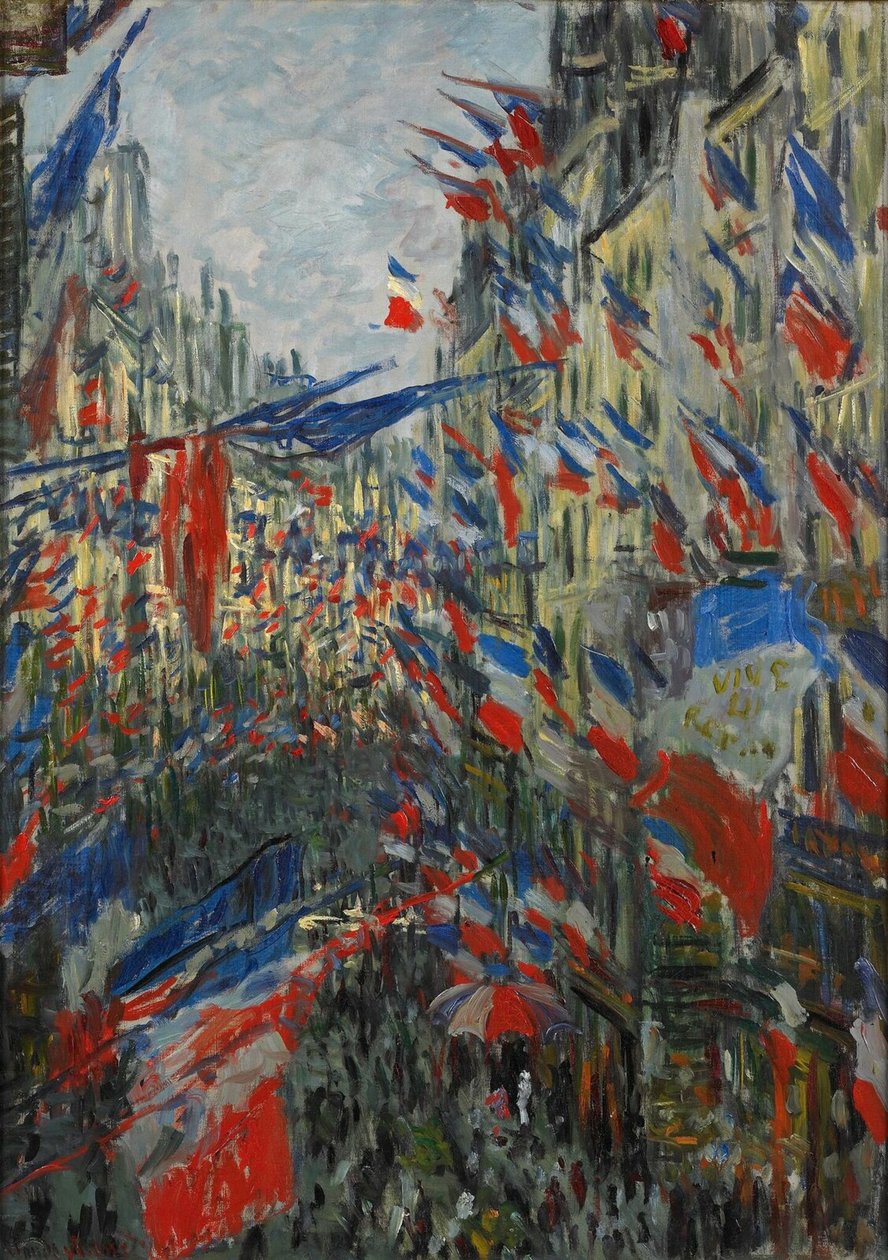 Rue Saint-Denis, 30 Haziran 1878, 1878 bayramı. by Claude Monet