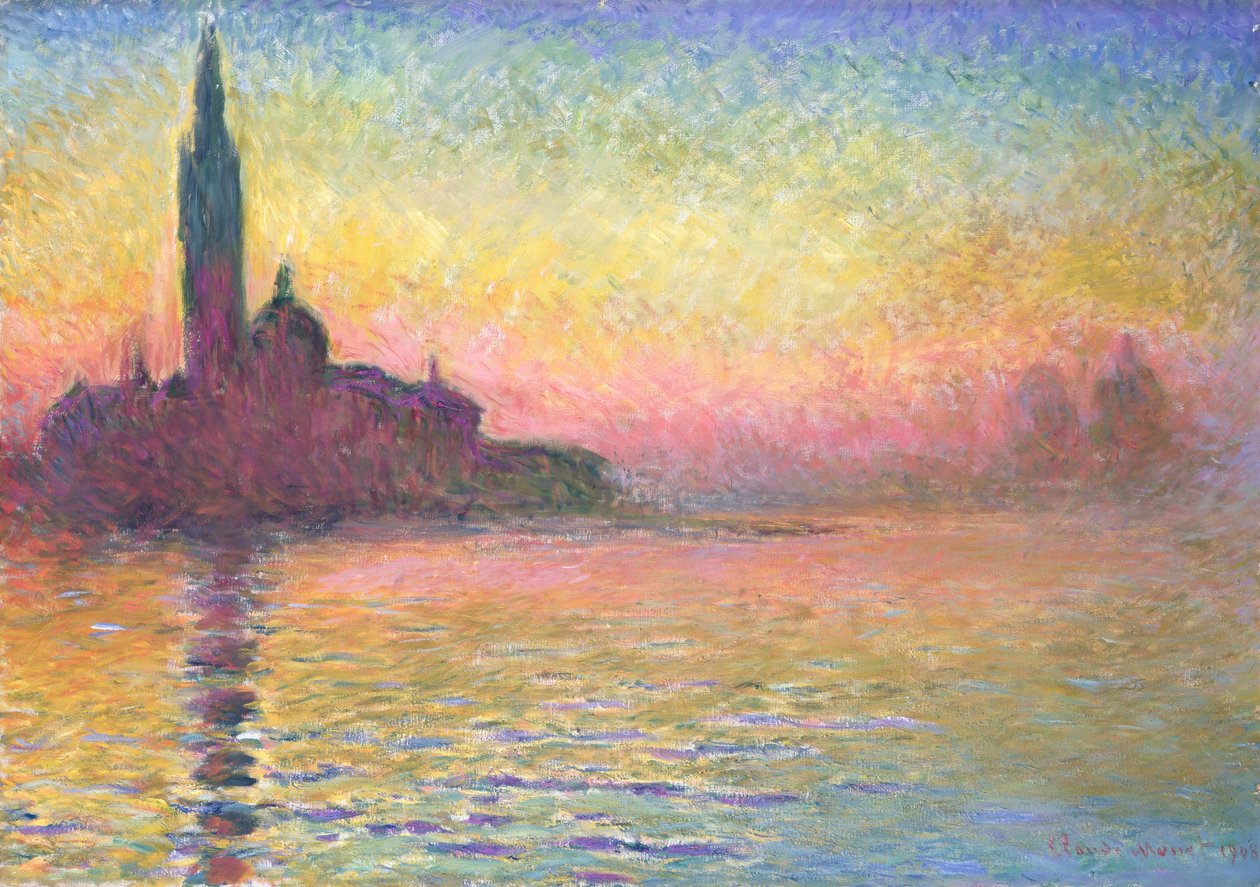 San Giorgio Maggiore alacakaranlıkta by Claude Monet