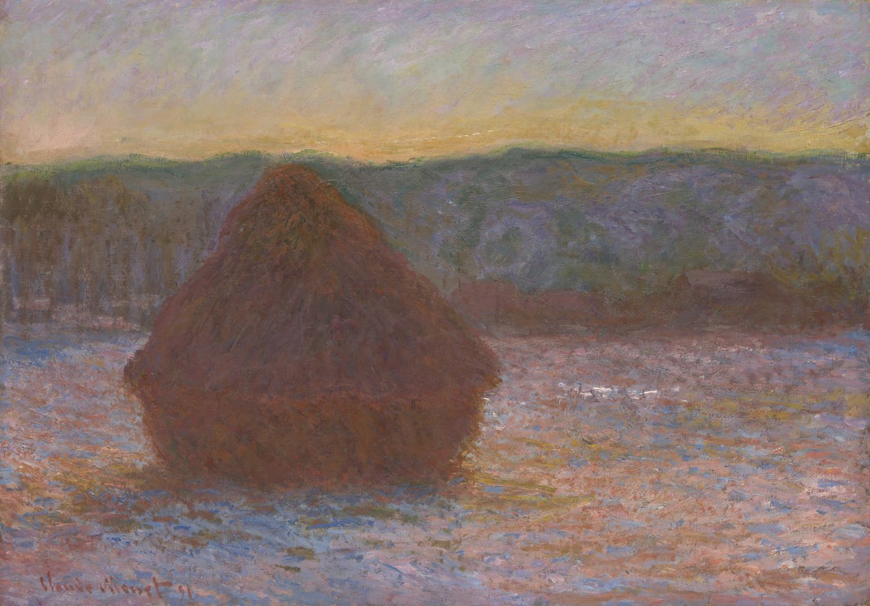 Buğdayın Çözülmesi Yığını, Gün Batımı, 189091. by Claude Monet