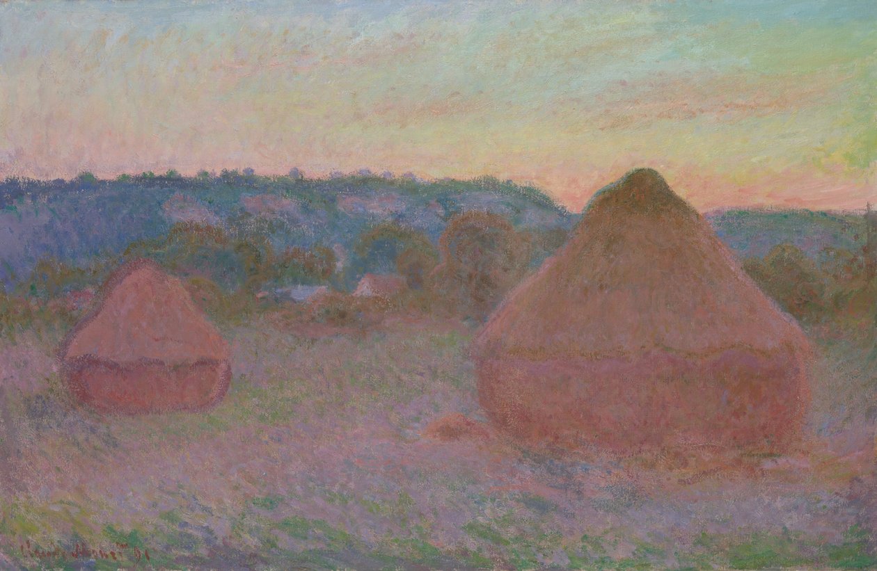 Buğday Yığınları (Günün Sonu, Sonbahar) by Claude Monet