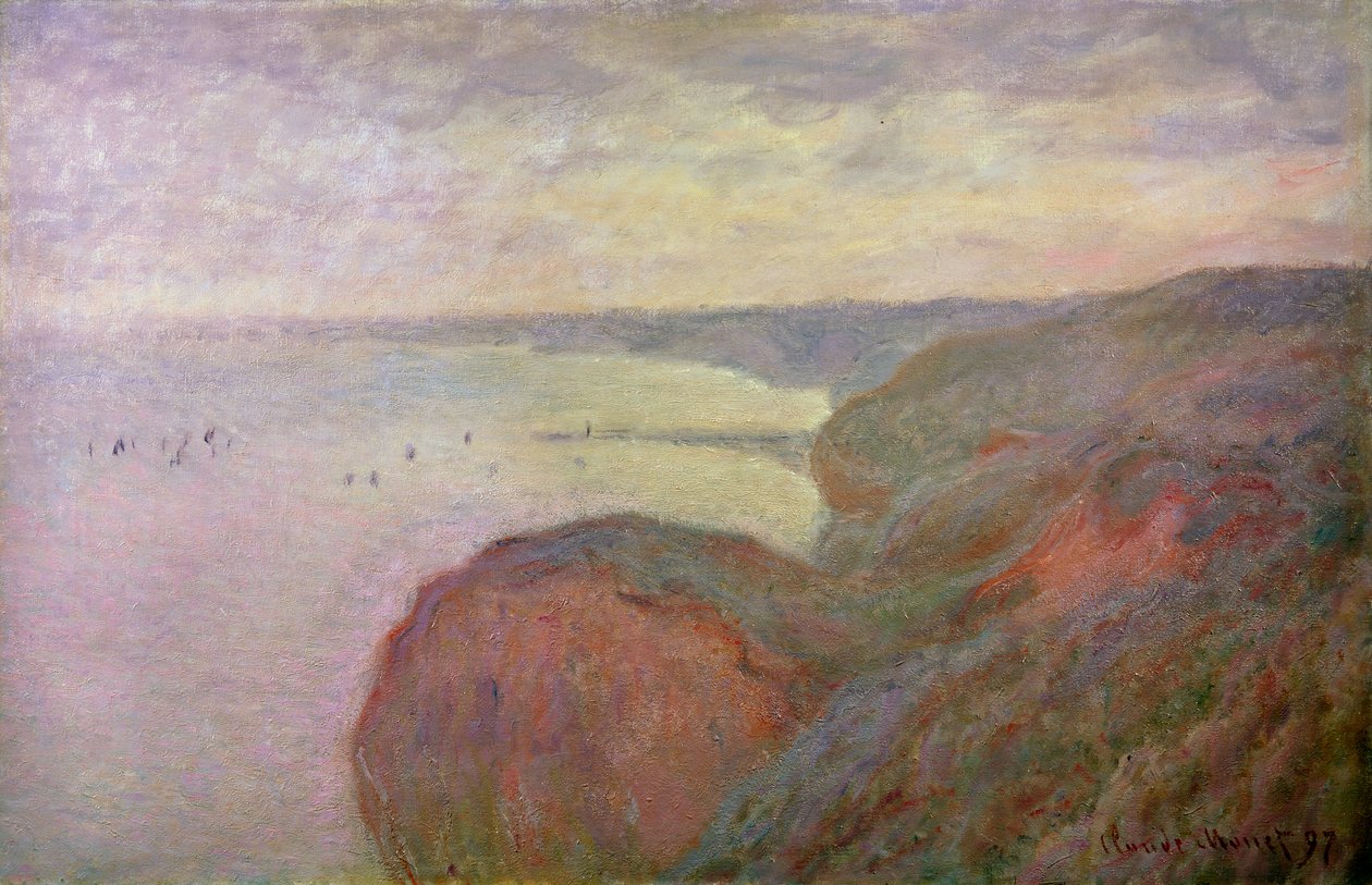 Dieppe yakınlarındaki Sarp Kayalıklar, 1897. by Claude Monet