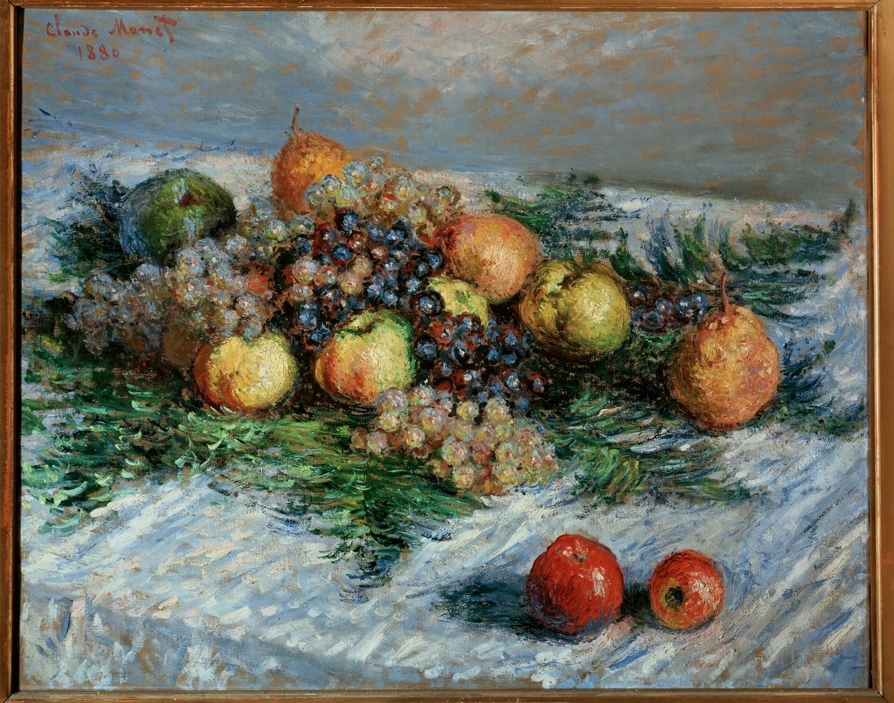 Meyveli natürmort (tuval üzerine yağlıboya) by Claude Monet