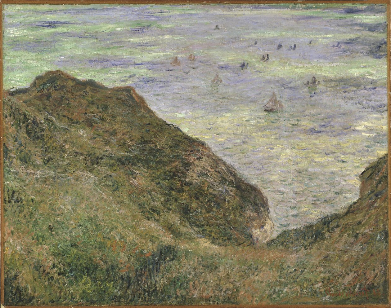 Sur la falaise a Pourville - Pourville uçurumunda - Monet, Claude (1840-1926) - 1882 - Tuval üzerine yağlı boya - 64x82 - Nationalmuseum Stockholm by Claude Monet