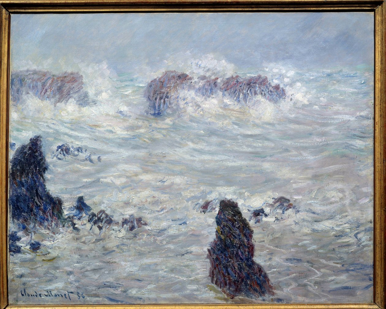 Fırtına, Belle-Ile kıyıları (Belle Ile en mer veya Belle-Ile-en-Mer, Brittany). Claude Monet