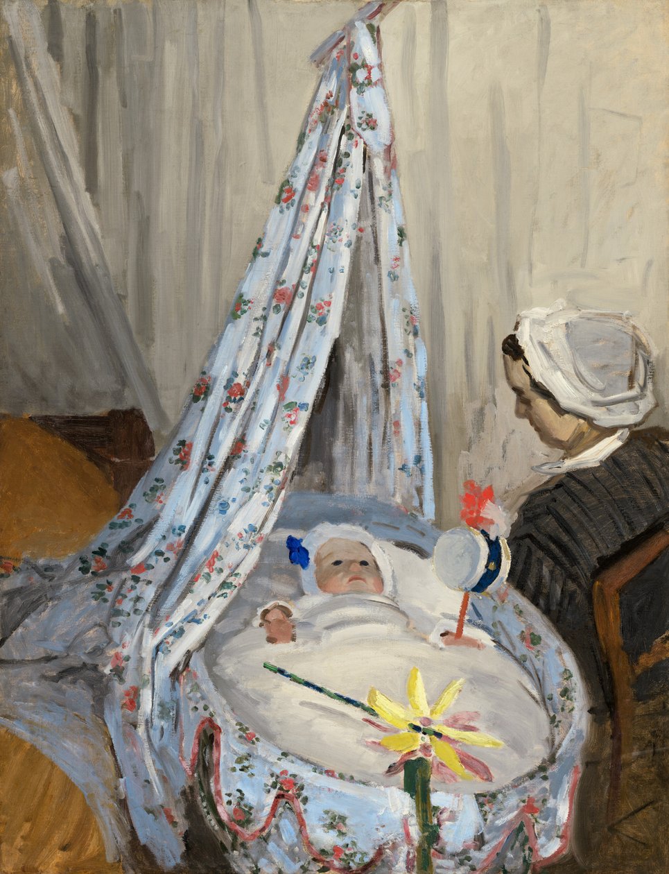 Beşik - Sanatçının Oğlu Jean ile Camille, 1867. by Claude Monet
