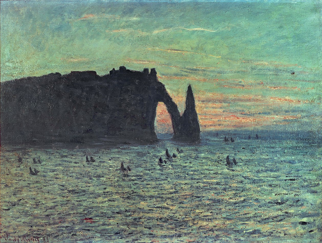 The Hollow Needle at Etretat, 1883  by Claude Monet