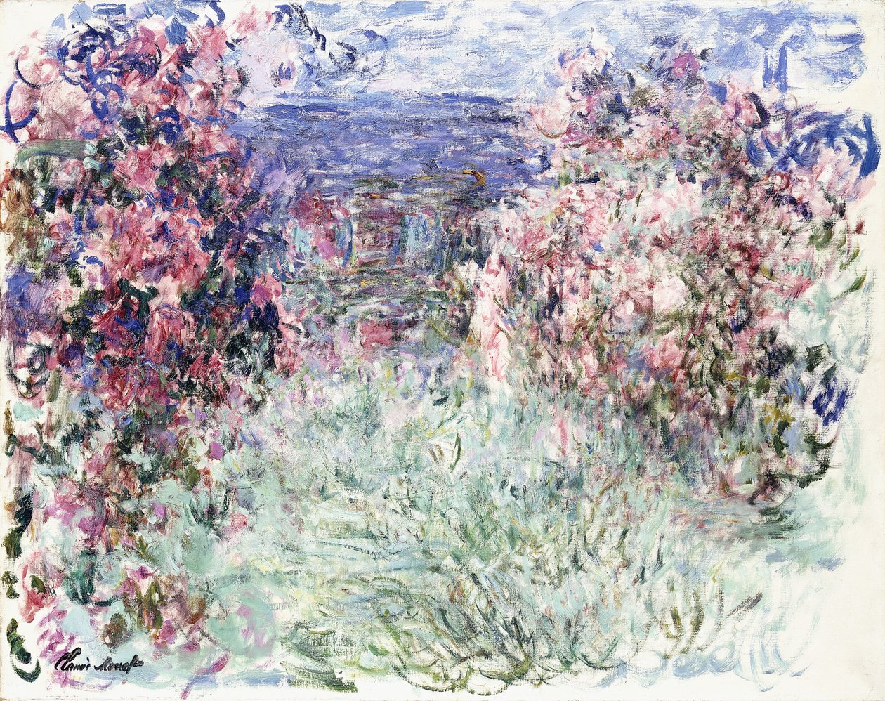 Güller Arasındaki Ev, 1925 by Claude Monet