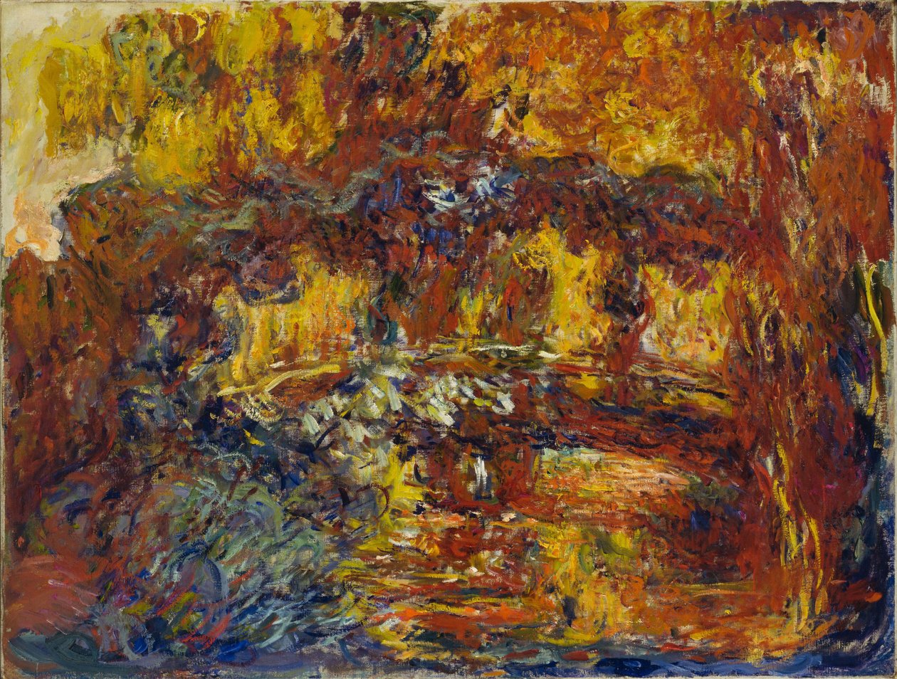 Japon Yaya Köprüsü, c.1920 (tuval üzerine yağlıboya) by Claude Monet