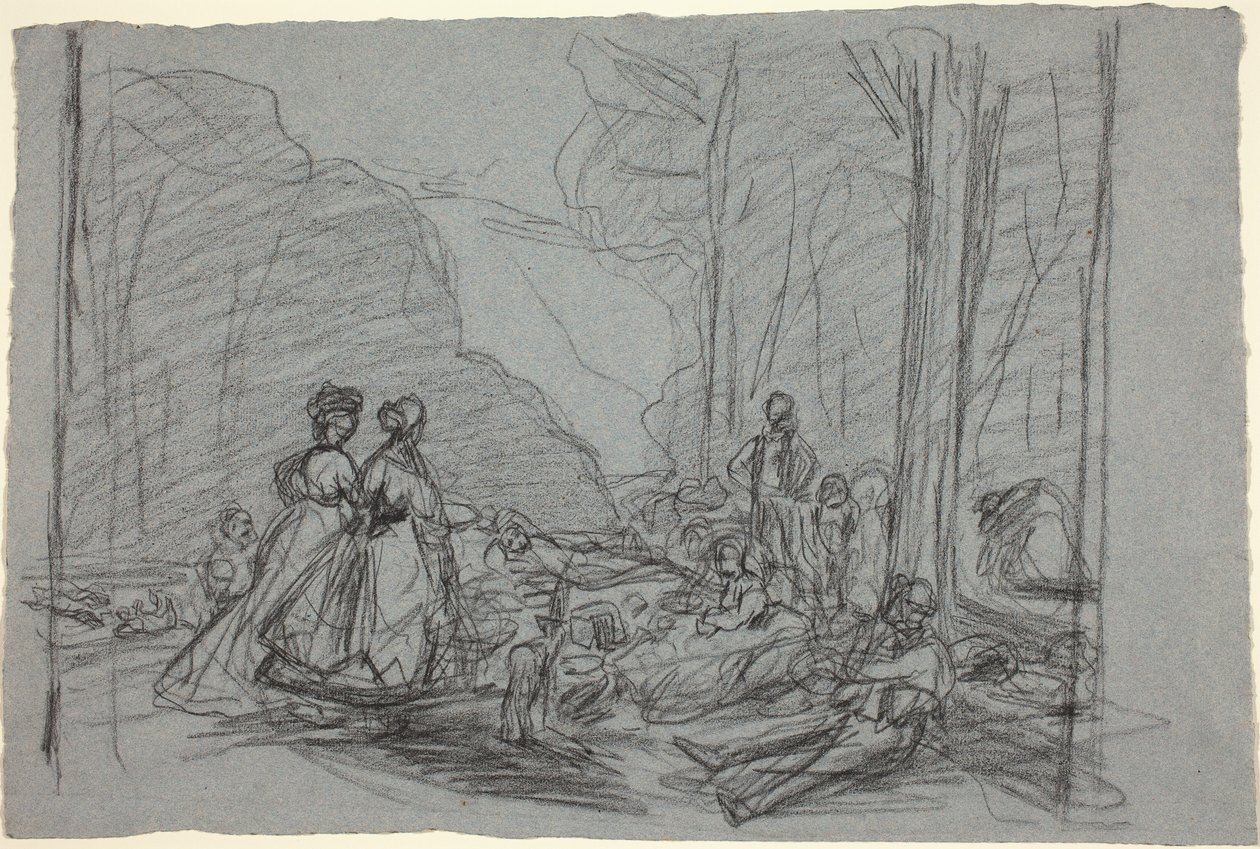 Çimlerde Öğle Yemeği, c. 1865. by Claude Monet