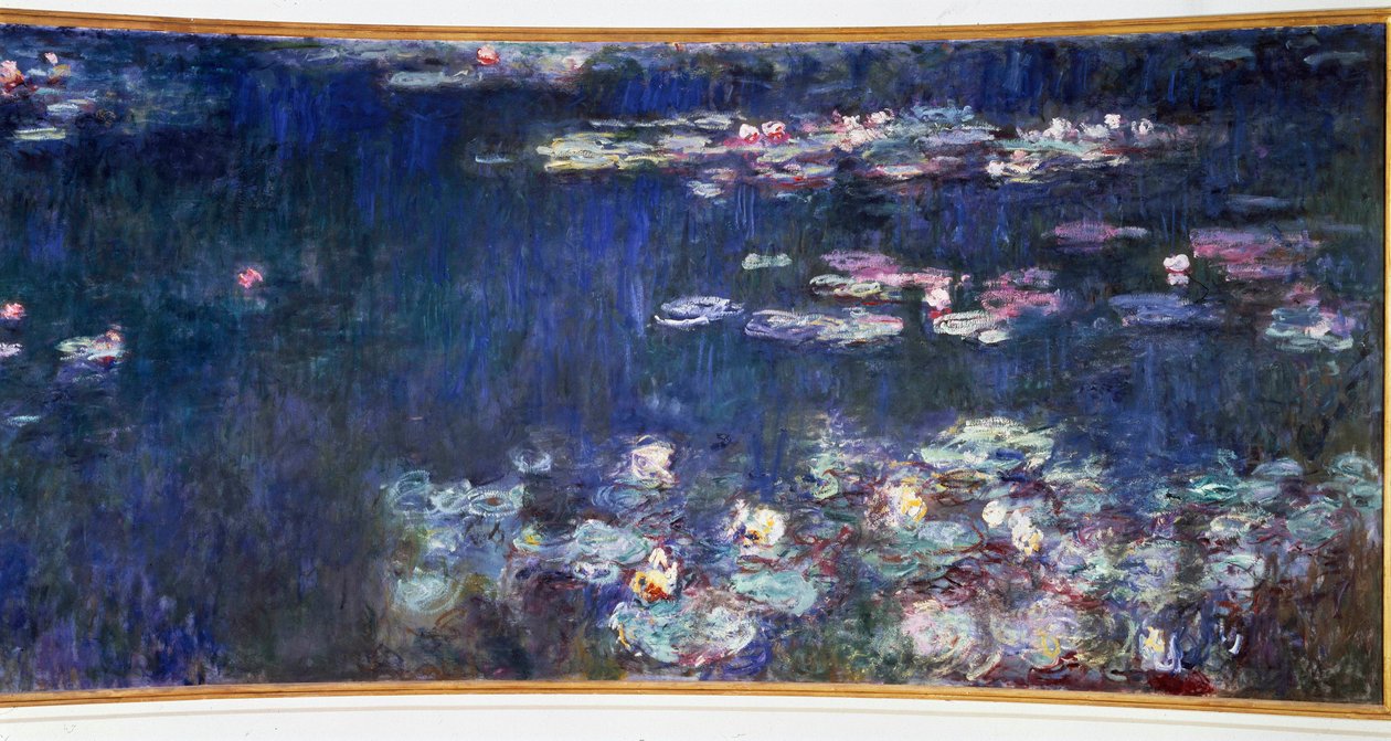Nympheas, yeşil yansımalar İki Parçalı Sağ. Claude Monet (1840-1926) 1914-1926 Dim. 2x4,25 m. Paris. Orangerie Müzesi by Claude Monet