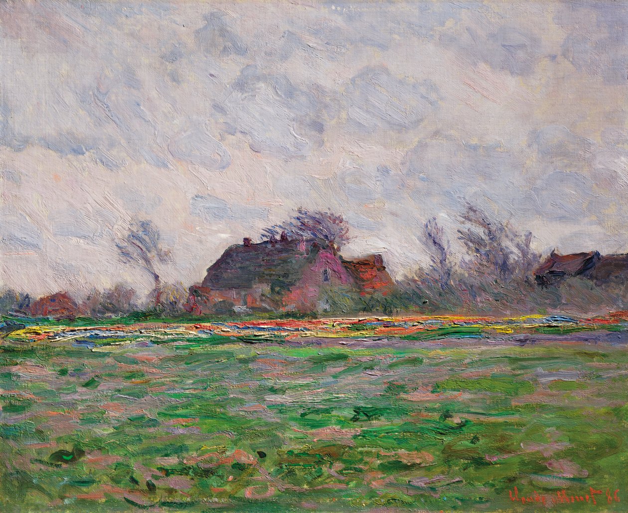 Leiden yakınlarındaki lale tarlaları by Claude Monet
