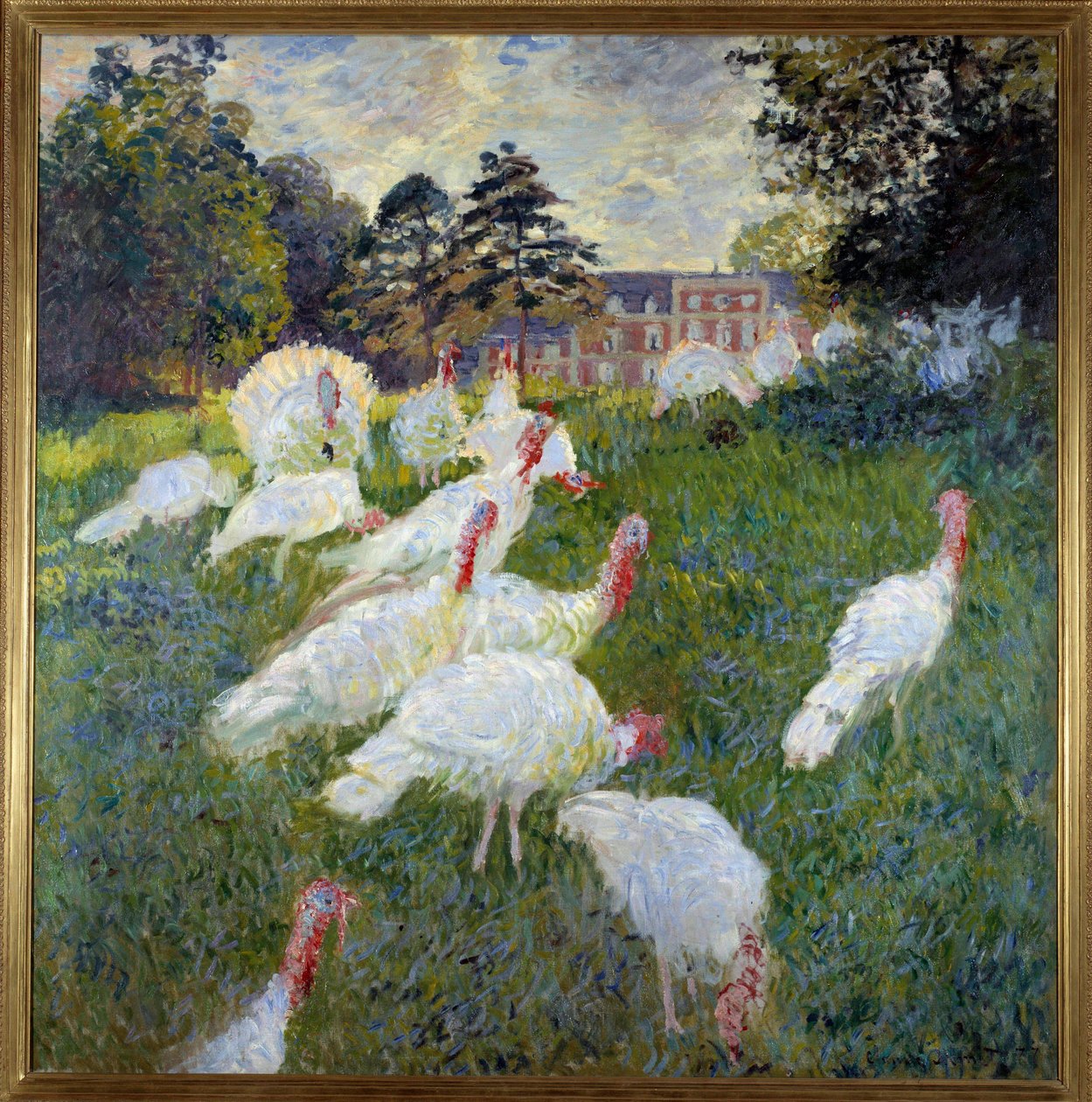 Hindiler (Montgeron'daki Rottembourg kalesinin görünümü) Tablo Claude Monet (1840-1926) 1877 Güneş. 1,74x1,72 m Paris, Musee d'Orsay by Claude Monet
