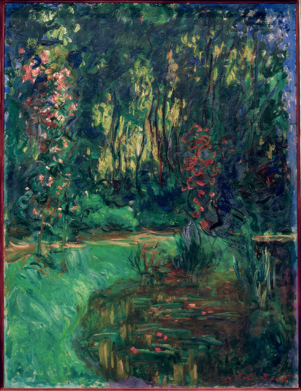 Giverny göletinin bir köşesi by Claude Monet