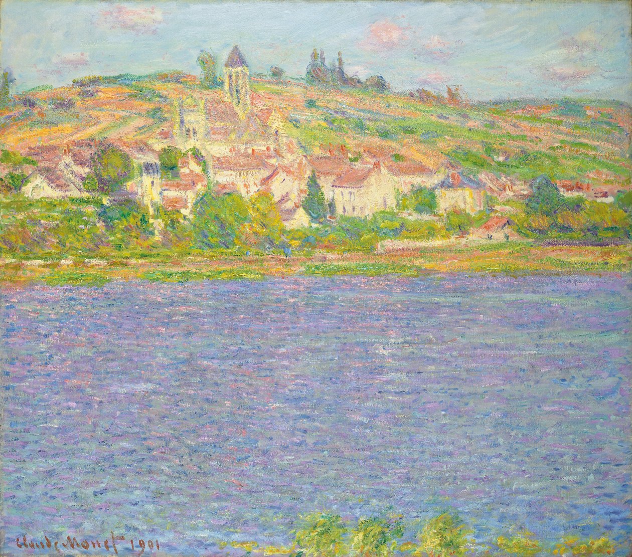 Güneşte Vetheuil; Vetheuil, efet de Soleil, 1901 by Claude Monet