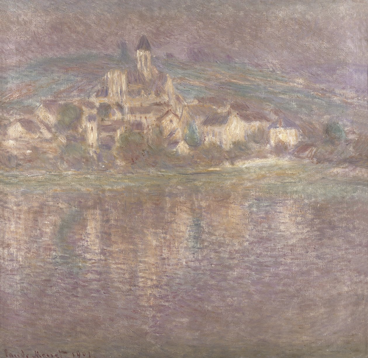 Vetheuil, gün batımı, 1901 by Claude Monet