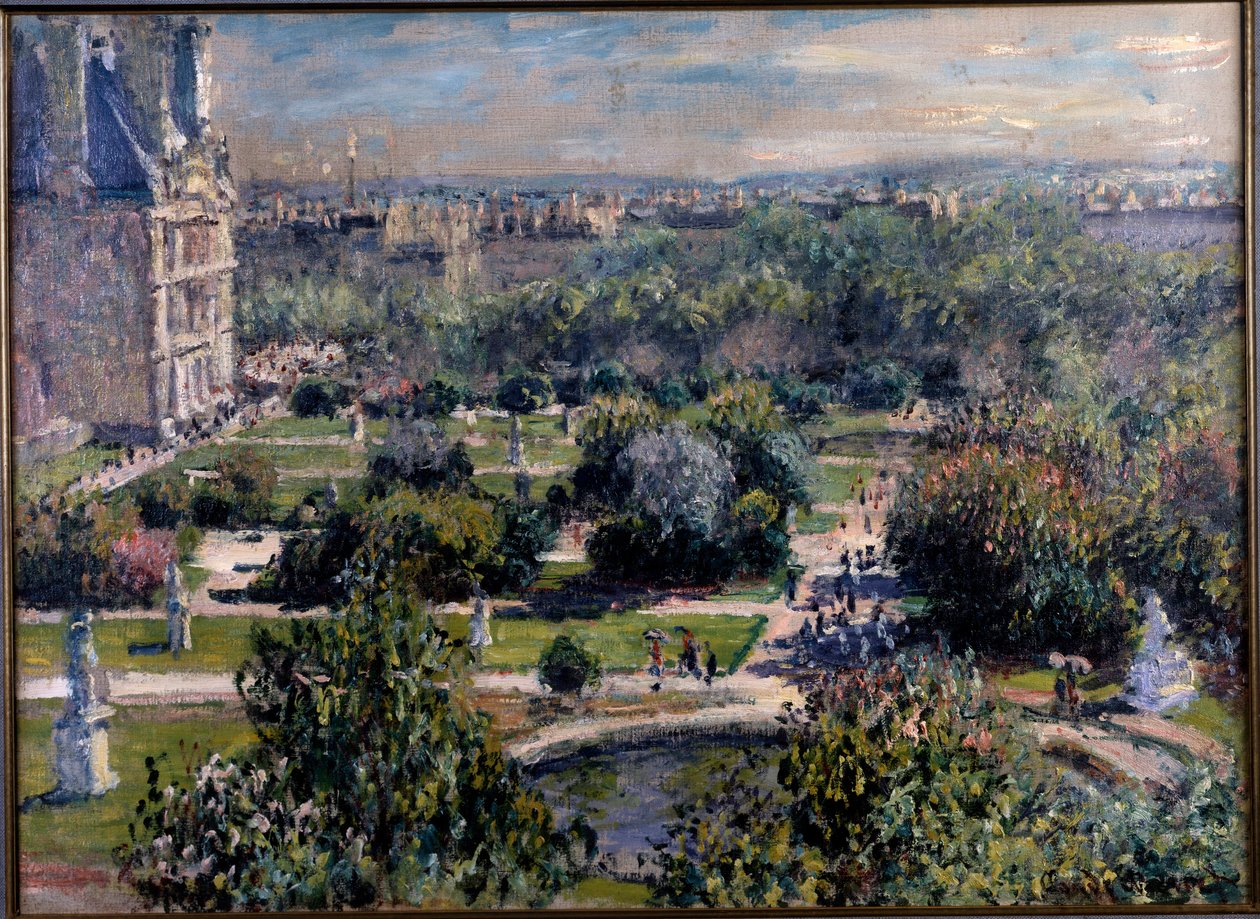 Paris'teki Tuileries bahçelerinin manzarası by Claude Monet