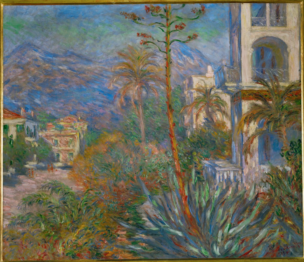 Bordighera Villaları, İtalya (tuval üzerine yağlıboya) by Claude Monet