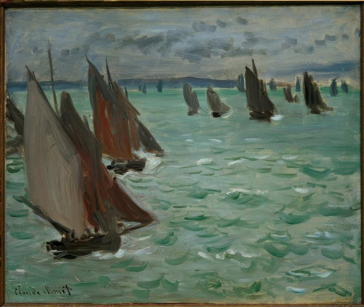 Denizde yelkenliler by Claude Monet