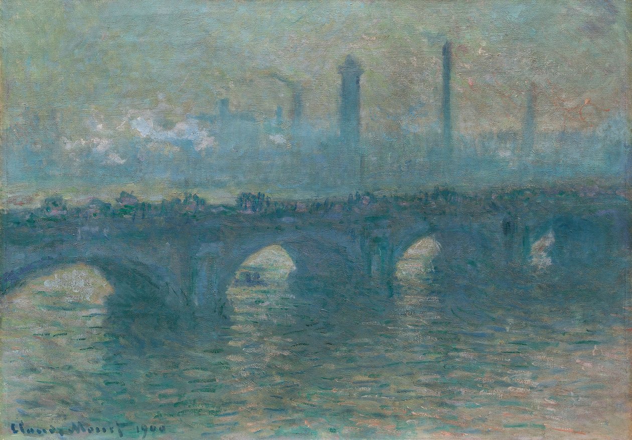 Waterloo Köprüsü, Gri Hava by Claude Monet