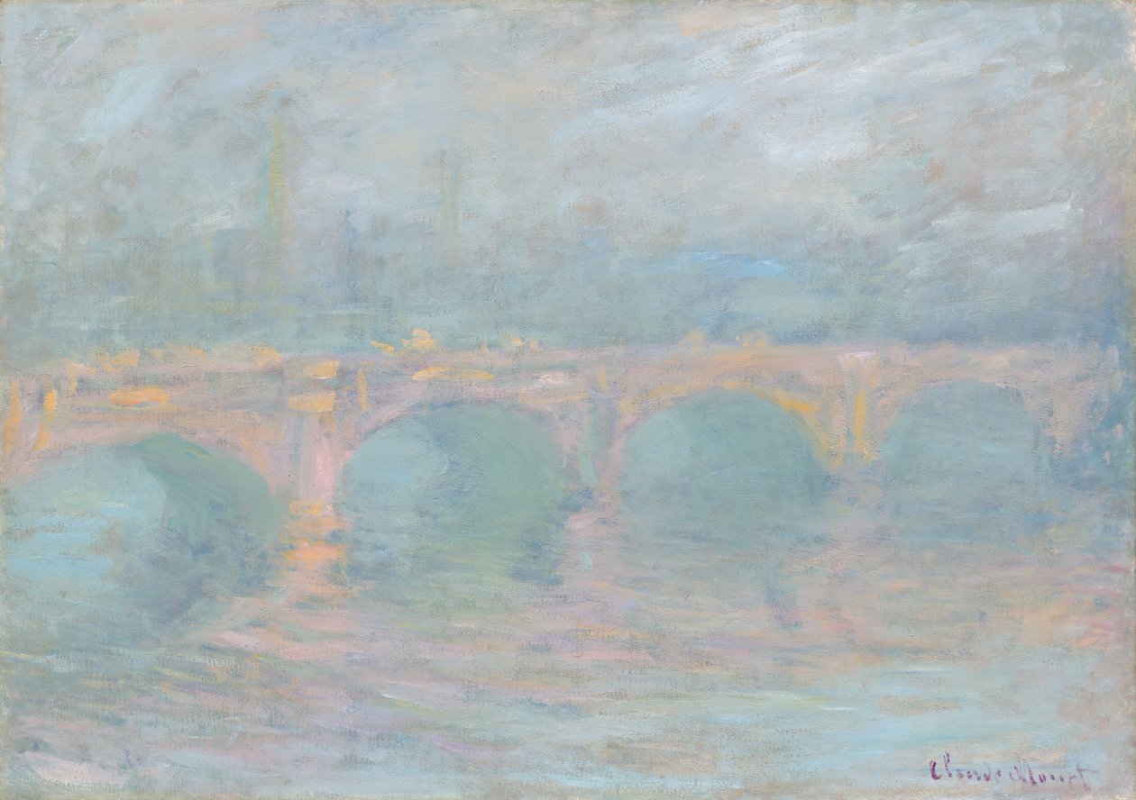 Waterloo Köprüsü, Londra, Gün Batımında by Claude Monet