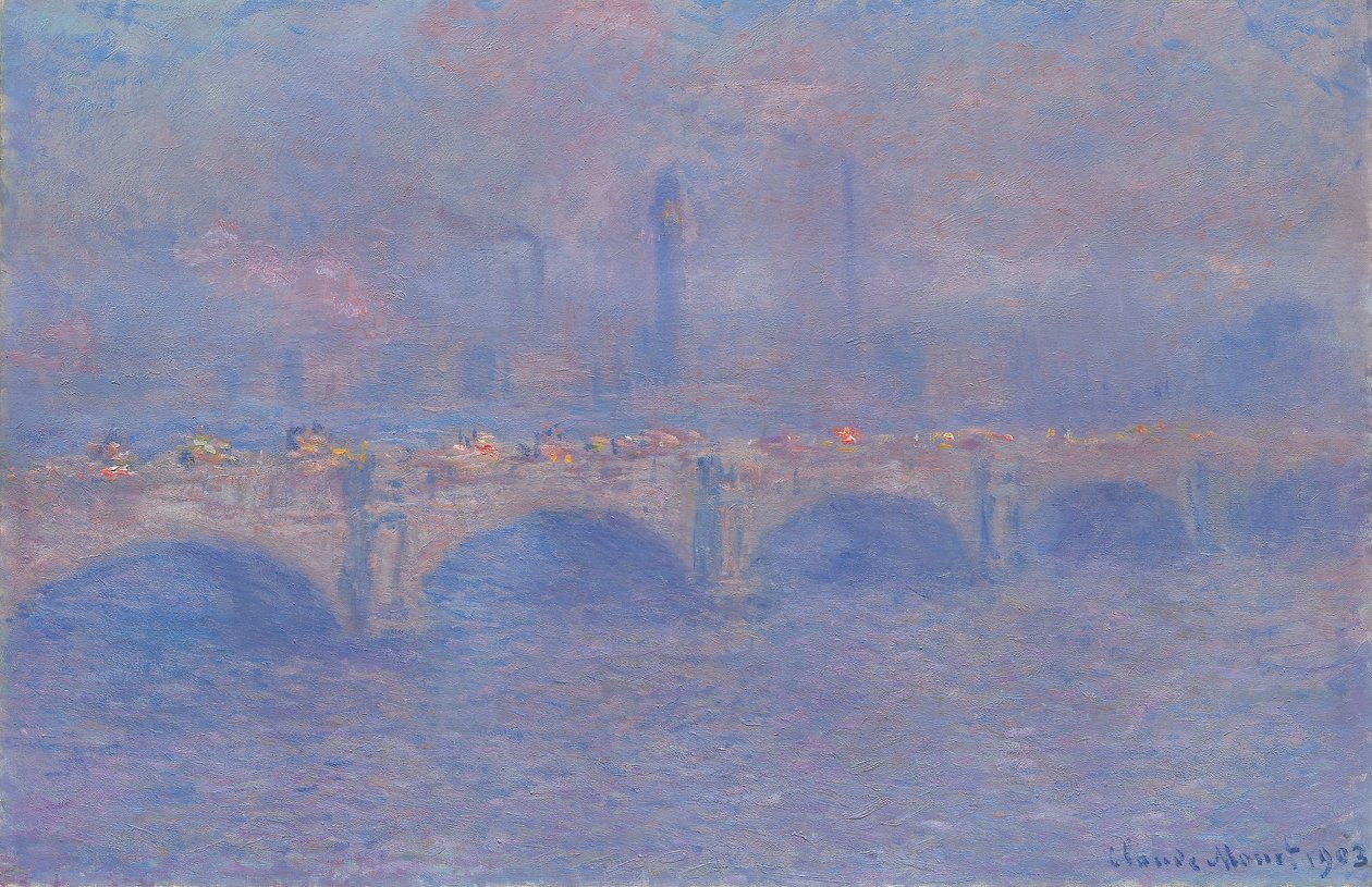 Waterloo Köprüsü, Güneş Işığı Etkisi by Claude Monet