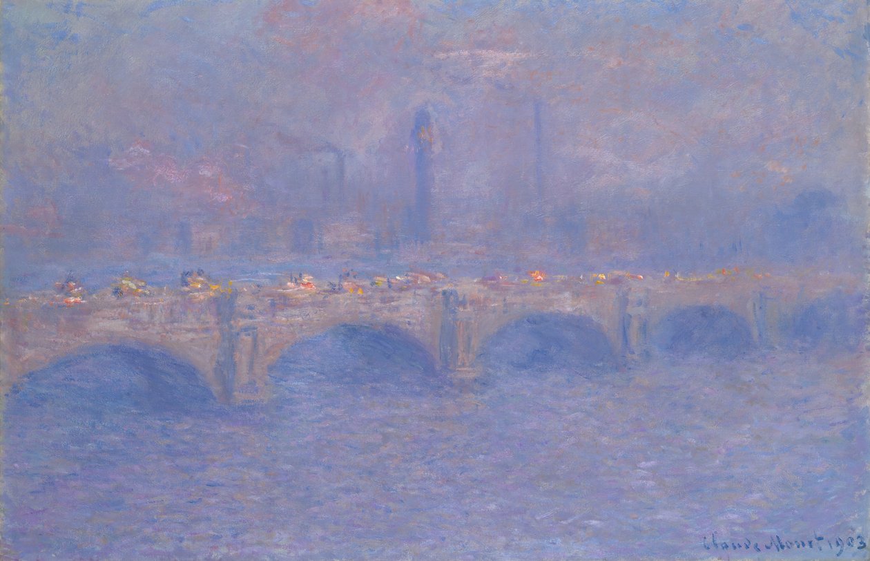 Waterloo Köprüsü, Güneş Işığı Etkisi, 1903. by Claude Monet