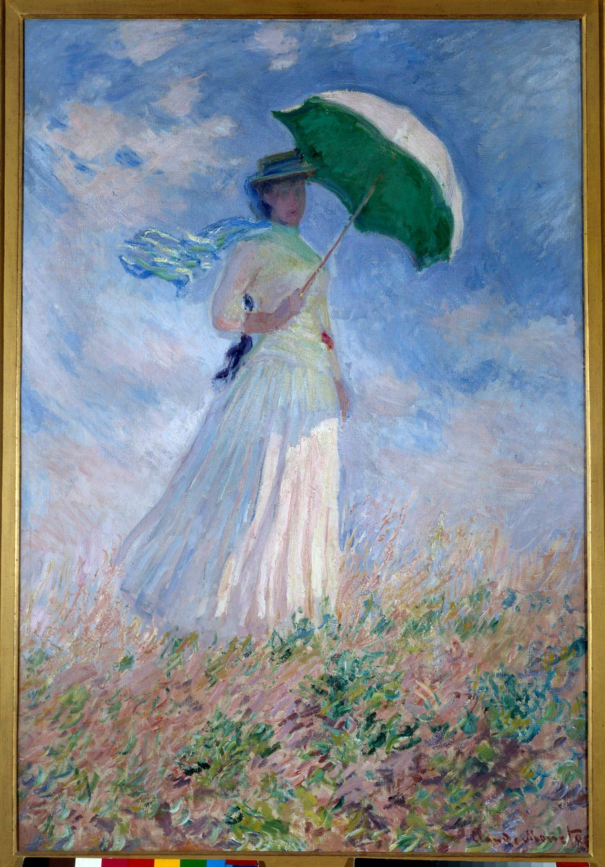 Şemsiyeli Kadın Sağa Döndü by Claude Monet