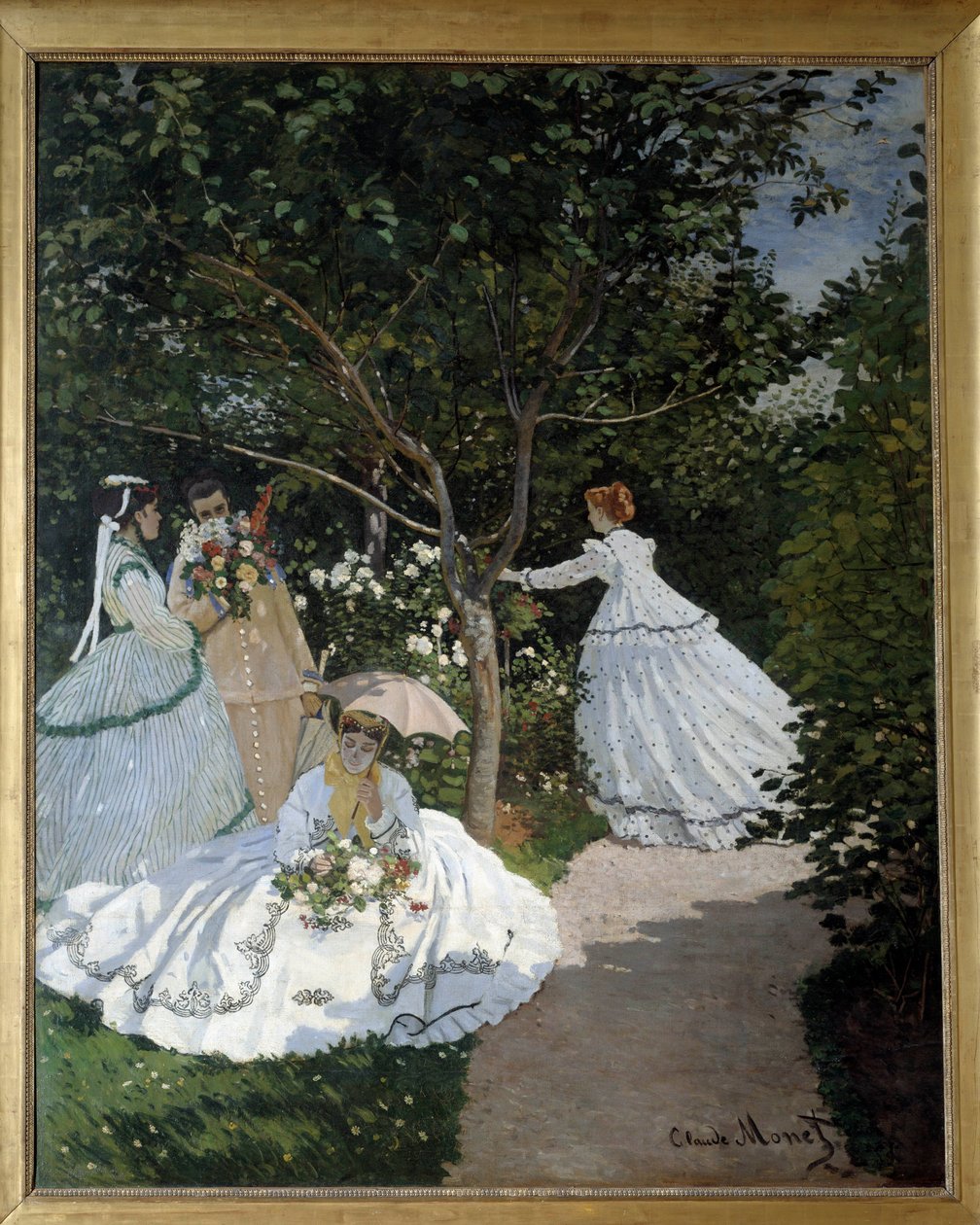 Avray Şehri Bahçedeki Kadınlar Çiçek bahçesindeki genç kadınlardan oluşan bir grup. Claude Monet